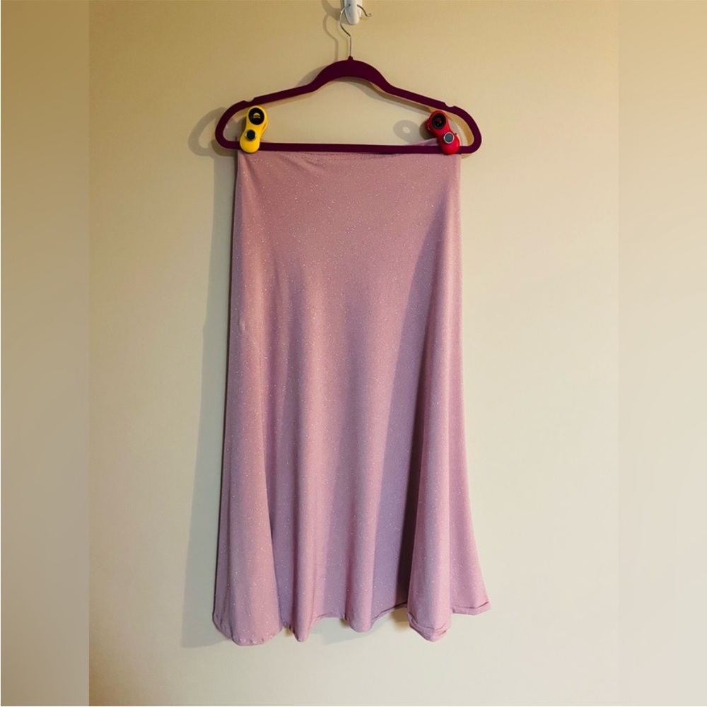 Vintage 90's/Y2K Light Pink Glitter Midi Skirt